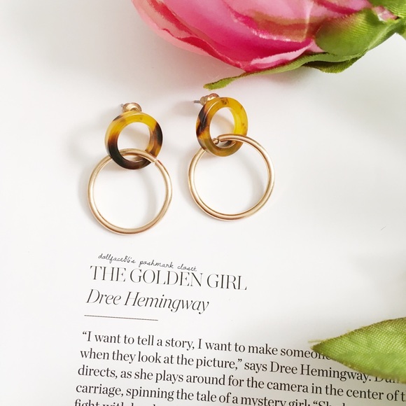 Jewelry - Mini Gold + Tortoise Shell Hoop Earrings